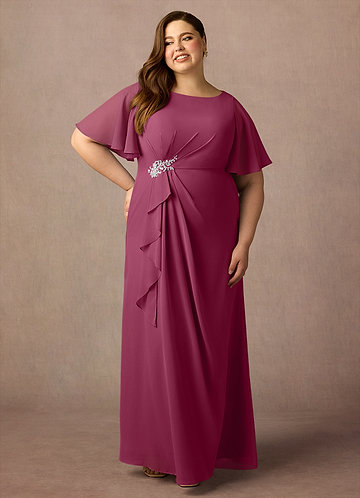 Azazie Rain Abiti da Mamma Sposa Abito Tubino in Chiffon Perline Gelso image1