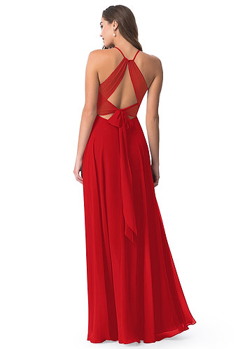 red bridesmaid dress