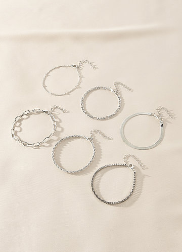 front Multi Chain 6-Piece Bracelet Set