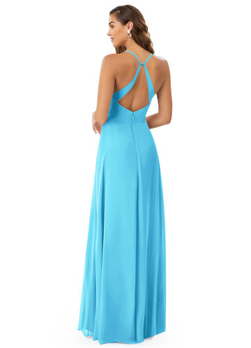 pool color bridesmaid dresses