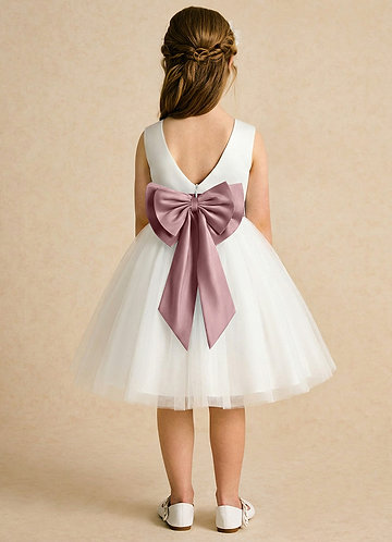 Azazie Sosie Flower Girl Dresses Vestido Marfim Rosa Empoeirada de Tule de Linha A com Plissado image1
