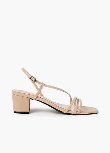front Strips sandalen met blokhak