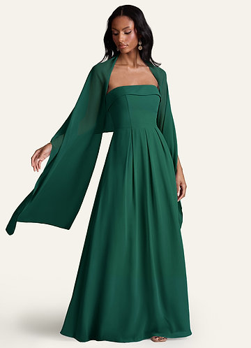 front Azazie Xale De Chiffon De Cor Correspondente