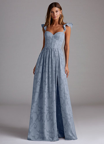 dress to impress grunge A Line V Neck Grey Beaded Long Prom Dress with Split,Formal Dresses –  DressesTailor