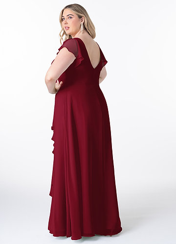 wine colored bridesmaid dresses plus size Burgundy Plus Size Bridesmaid Dress,Chiffon Off the Shoulder Bridesmaid Dress,BD00068, US12 / Dark Navy