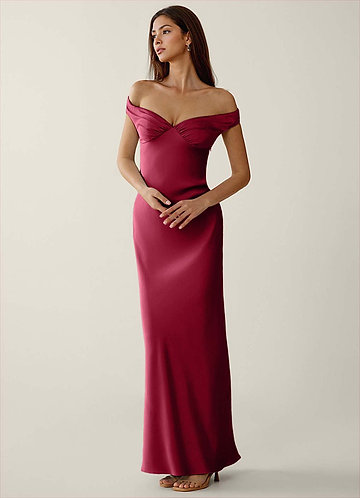 strapless open back dress Mermaid Spaghetti Straps Appliques Red Prom Dress with Slit PSK556 –  Pgmdress main image 0