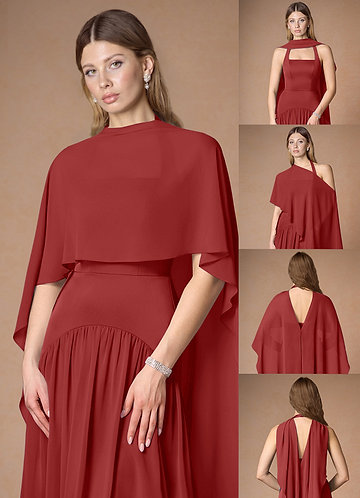 front Azazie Matching Color Chiffon Multiway Cape