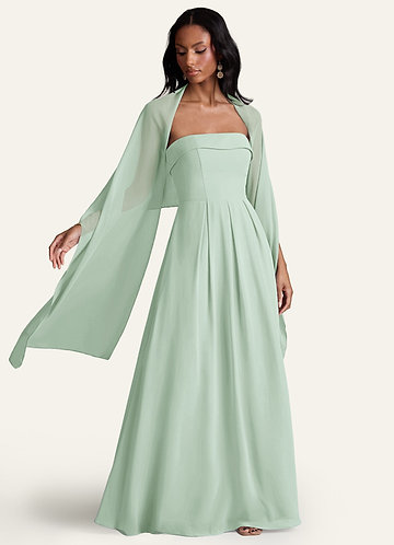 front Azazie Dopasowany kolor szyfonowego szala