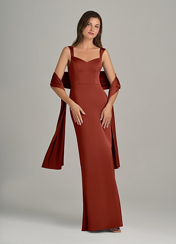 front Azazie Matching Color Stretch Satin Shawl
