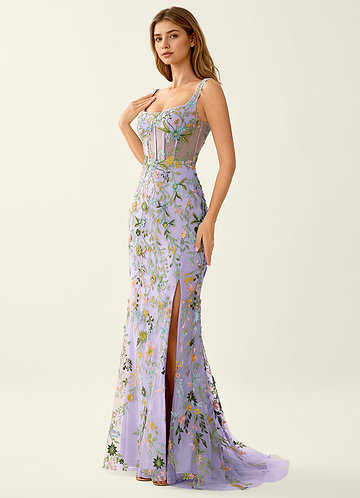 Posey Lilac Lace Mermaid Prom Dress image1