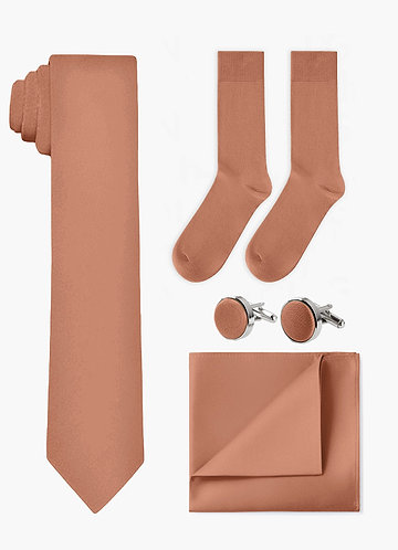 front Matching Wide Tie & Pocket Square & Cuff Links & Socks Set