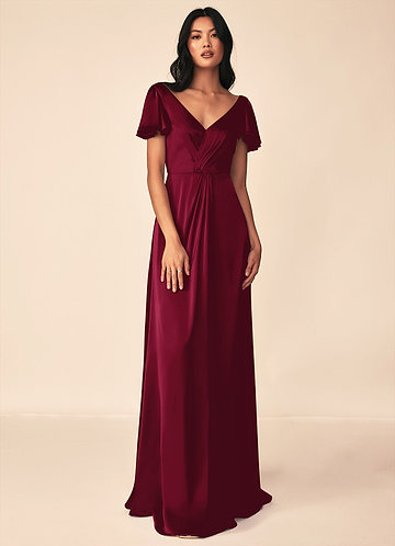 Burgundy Modest Bridesmaid Dresses | Azazie
