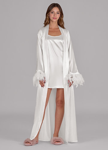 front Satin Robe and Slip Set