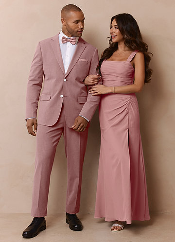 front James Dusty Rose Structured Stretch Suit