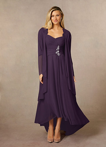 Mother of Bride Dresses with Purple Jacket