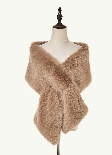 front Plush Faux Fur Wrap