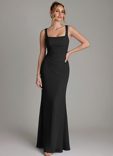 Agustina Bridesmaid Dresses Black Mermaid Corset Chiffon Dress image1