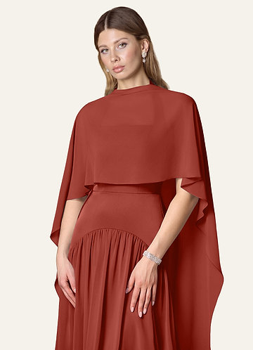 front Azazie Matching Color Chiffon Multiway Cape