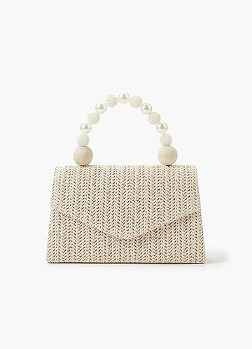 front Woven Wicker Handbag