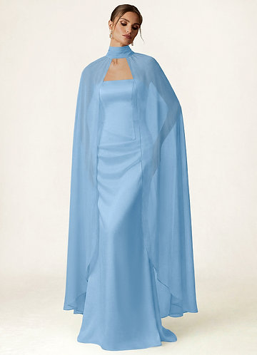 front Azazie Matching Color Chiffon Flowy Cape