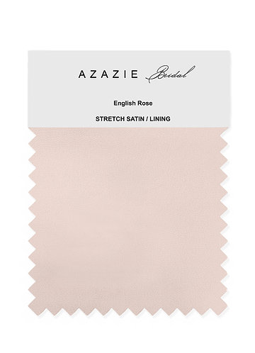 front Azazie English Rose Bridal Stretch Satin Swatches