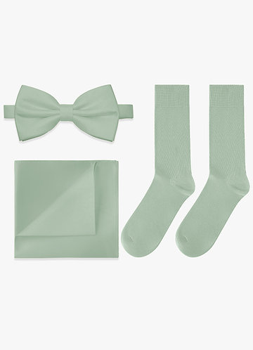 front Matching Bow Tie & Pocket Square & Socks Set