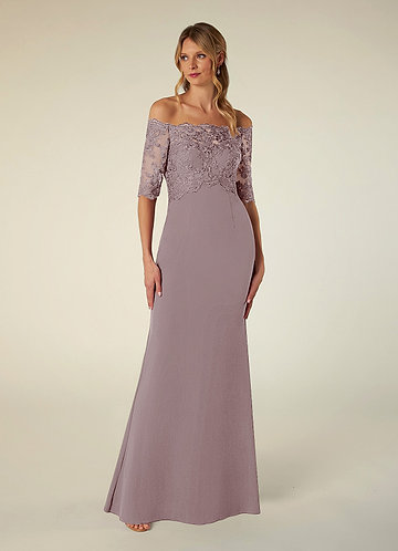 Azazie Jette Mother of the Brides Dresses Vintage Mauve Mermaid Off the Shoulder Lace Dress image1
