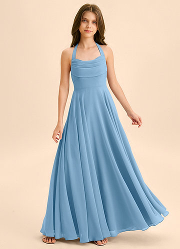 steel blue junior bridesmaid dresses Azazie Hermione Junior