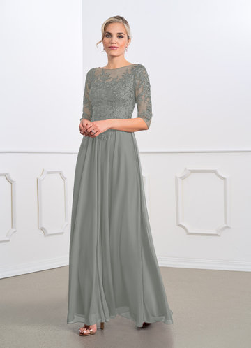 dark grey mother of the bride dress