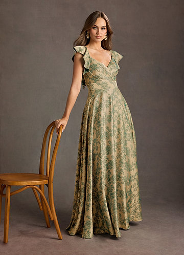 Leilani Green Brown Maxi Dress image1