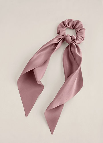 front Matching Color Matte Satin Hair Scarf Scrunchie