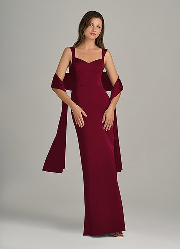 front Azazie Châle En Satin Extensible De Couleur Assortie