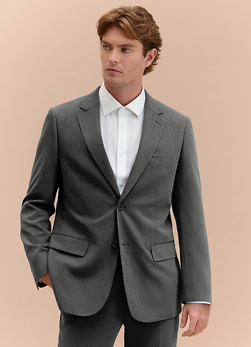 front William Charcoal Comfort Blend  Suit Jacket