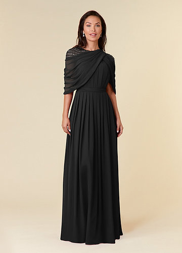 Azazie Olena Mother of the Brides Dresses Black A-Line Sequins Chiffon Dress image1