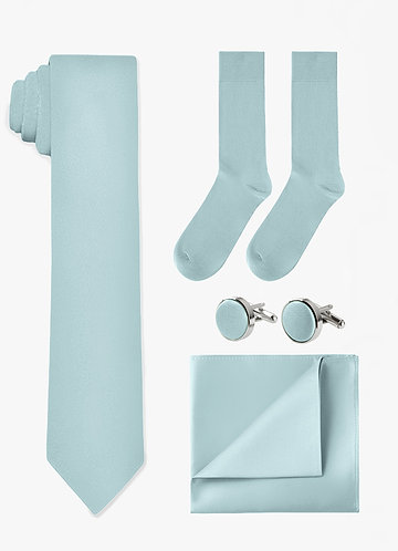 front Matching Wide Tie & Pocket Square & Cuff Links & Socks Set