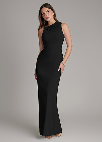 Black Boat Neck Bridesmaid Dresses | Azazie