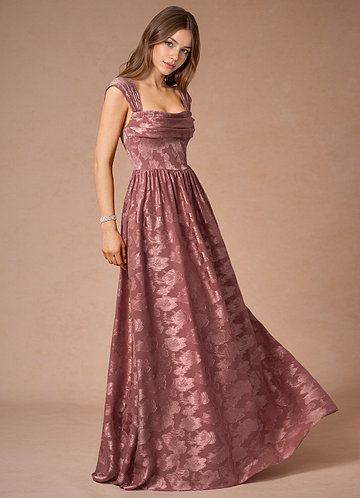 Hazel Roses Millésime Robe de bal longue plissée image1