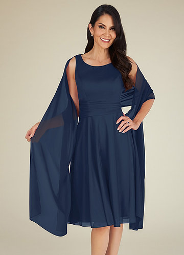 Navy blue dress outlet with shawl