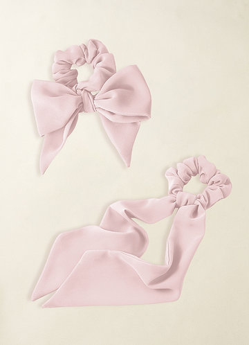 front Matching Color Chiffon Multiway Hair Scarf Scrunchie Set