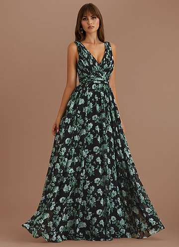 Black Floral Maxi Dresses | Azazie CA