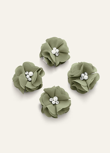 front Four-Piece Matching Color Chiffon Hair Clip Set