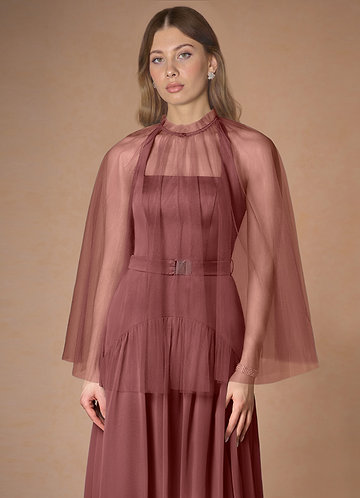 front Azazie Matching Color Tulle Cape