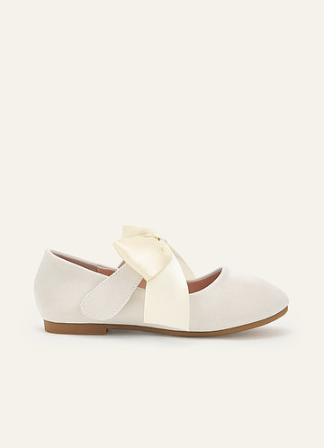 front Mary Jane platte schoenen voor meisjes met satijnen strik