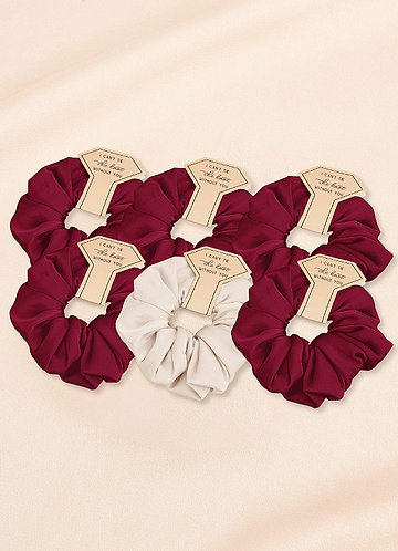 front Mixed Color Bridesmaid Stretch Satin Over Size Scrunchie Set