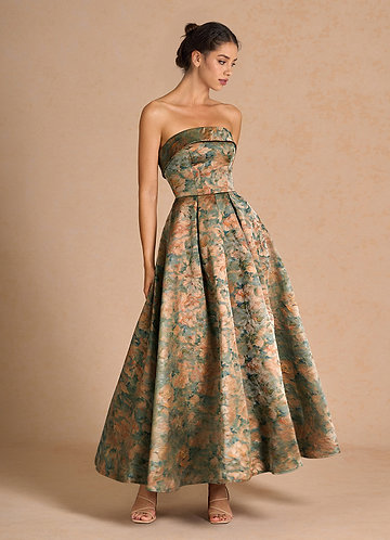 Céleste Vintage Teal Maxi Dress image1 0