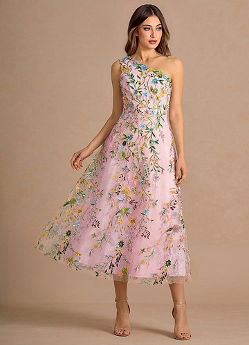 Maribela Candy Pink Midi Dress image1