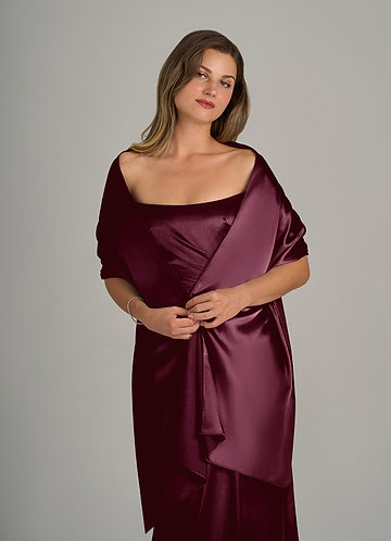 front Azazie Bijpassende Kleur Metallic Satijnen Sjaal