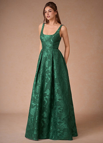 Althea Dark Green Tie-Back Maxi Dress image1