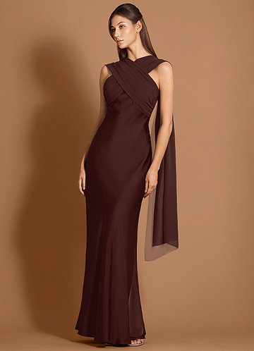 Maxi jurk Tiriana Mokka Coco front