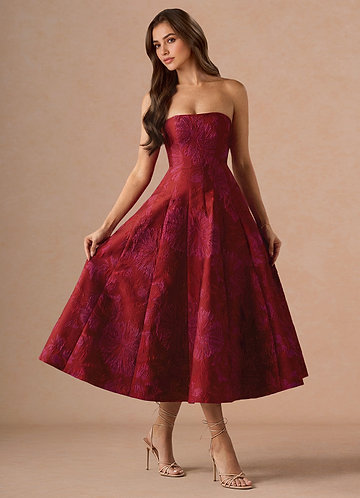 Mimmy Red Hot Pink Midi Dress image1